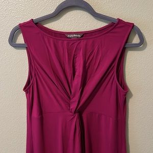 Tommy Bahama twist-front tank dress. Plum – medium.